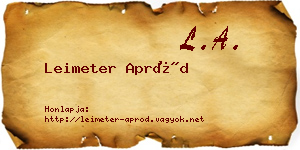 Leimeter Apród névjegykártya